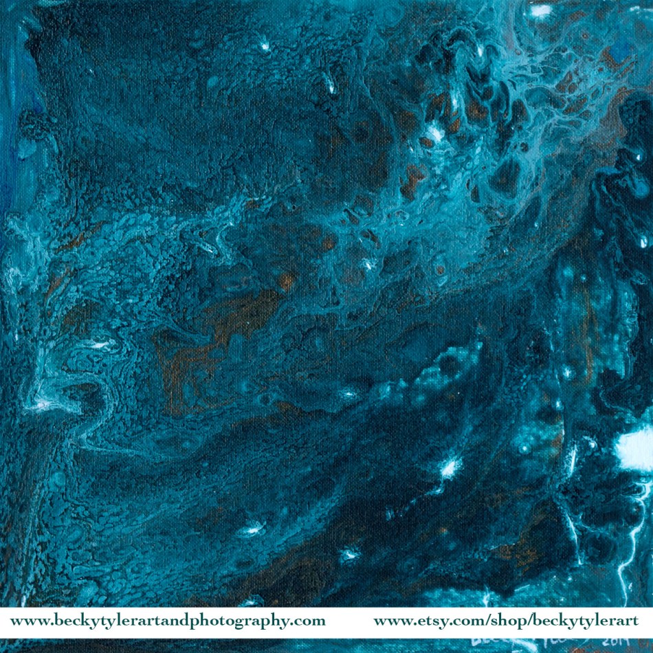 Blue and Gold 12x12 Abstract