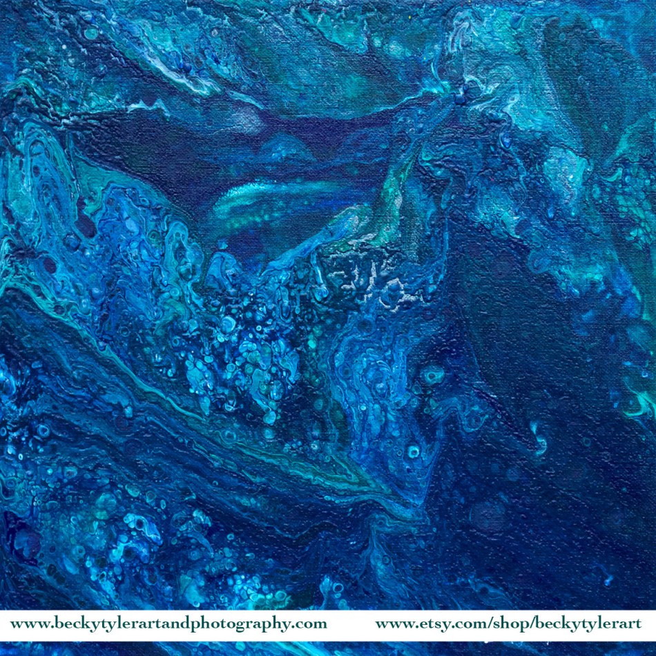 Blue and Green 12x12 Abstract